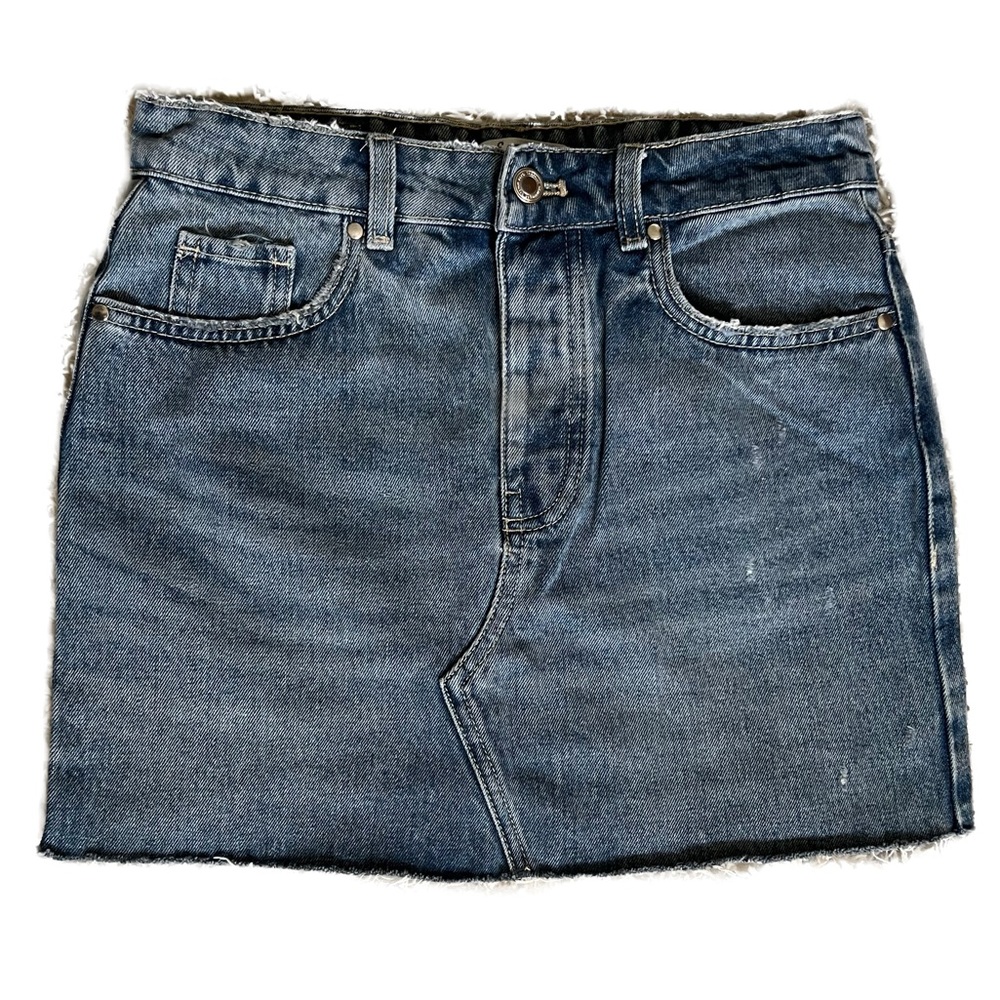 Small ZARA Distressed Denim miniSkirt BRAND NEW